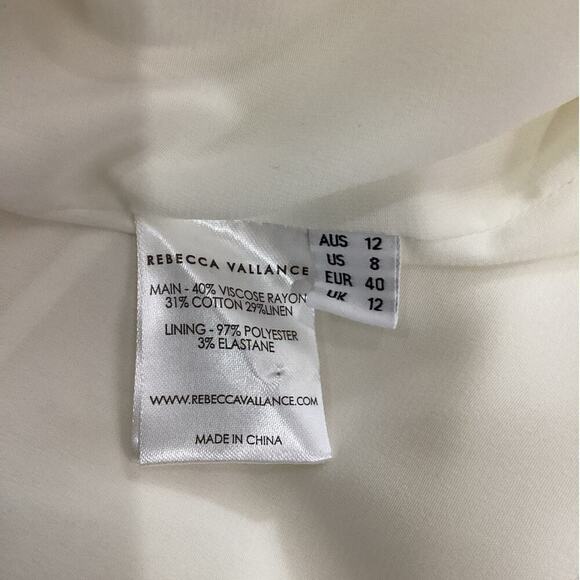 Rebecca Vallance Aimee Open Back Sateen Midi Dress In Ivory Size 8 - Picture 15 of 16